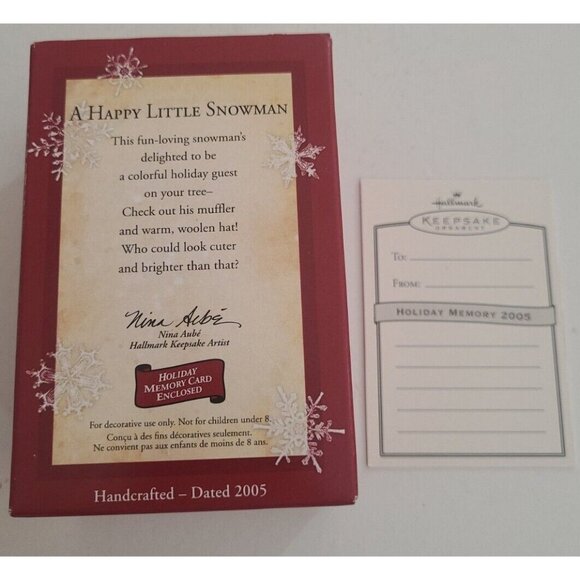 Hallmark Keepsake A Happy Little Snowman Ornament Cardinal Glittery 2005 - Picture 8 of 12